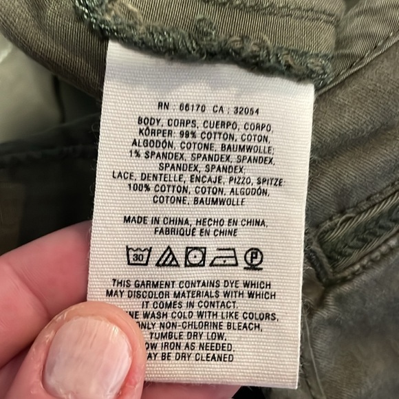 Pilcro and the Letterpress Hyphen Pants 27 Olive Green Skinny Utility Casual - Picture 16 of 16